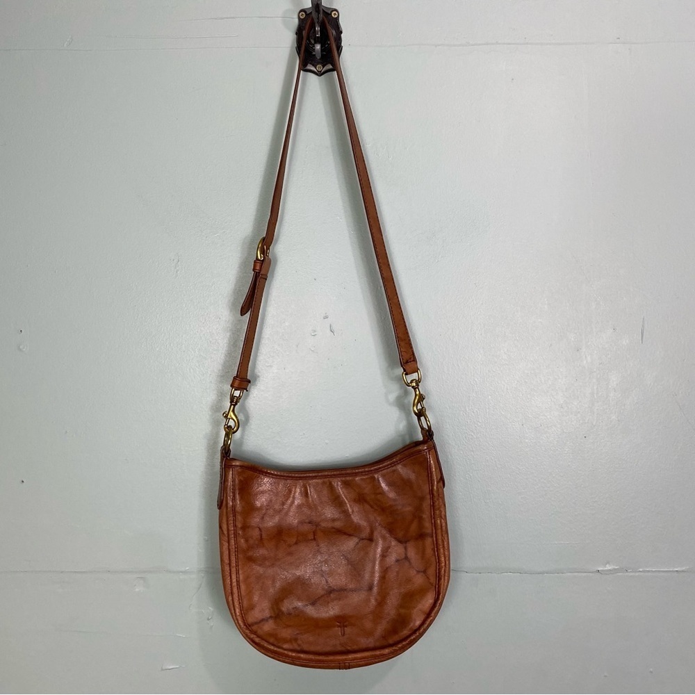 Frye Campus Rivet Crossbody Leather Bag Brown
